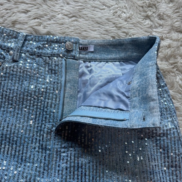 NWT WALTER BAKER Simone Sequin Straight Mini Skirt - Size 4 - Picture 6 of 9